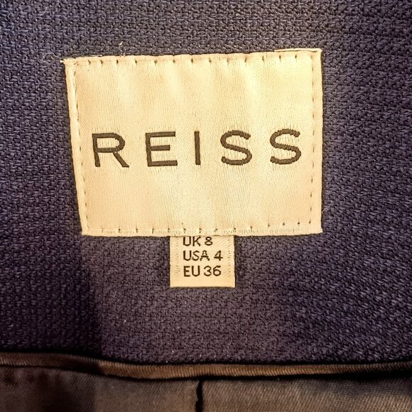 REISS Seville Navy 2-piece Suit Blazer & Skirt Sz 4 US - Picture 6 of 16
